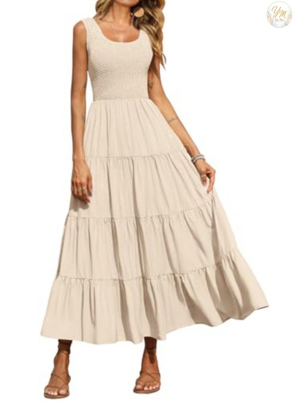 Smocked Tank Maxi Sundress with Pockets